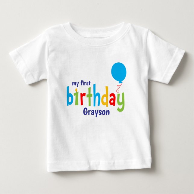 camiseta personalizada fofa de primeiro aniversári (Frente)
