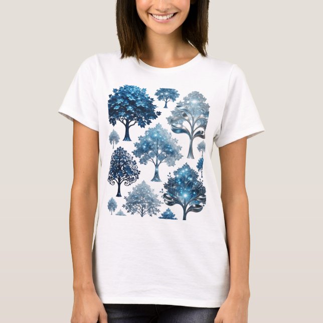 Camiseta Personalizada Fresh Silver BLUE ICE TREES (Frente)