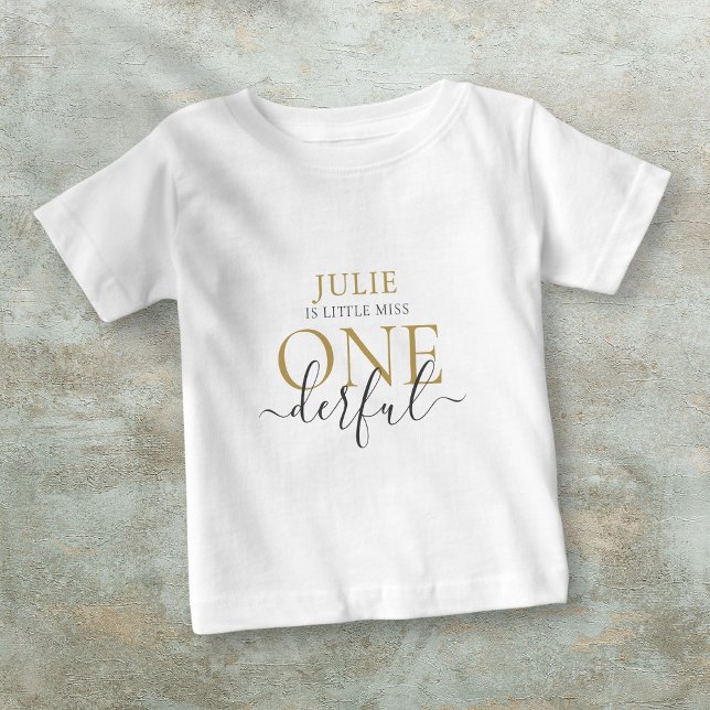 Camiseta Personalizada Little Miss ONEderful  para (Personalized Little Miss ONEderful Baby T-Shirt)