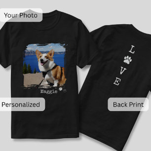 Camiseta Personalizada LOVE Paw com Foto do Cachor