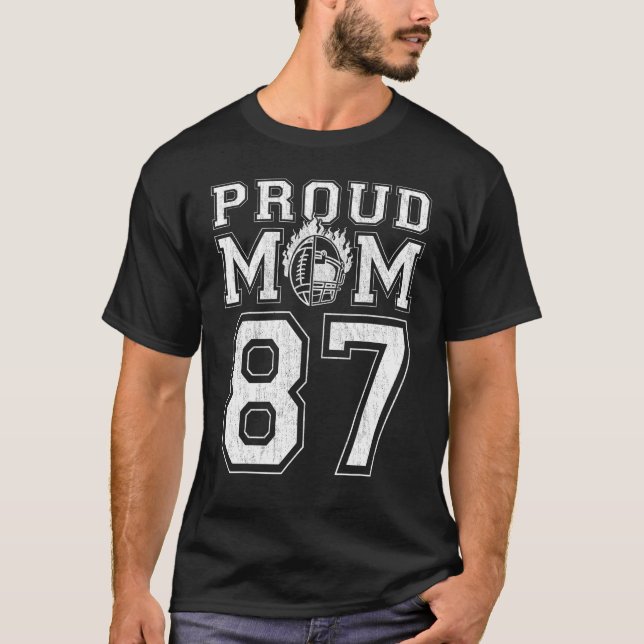 Camiseta Personalizada Mãe De Futebol Orgulhosa Número 87 P (Frente)
