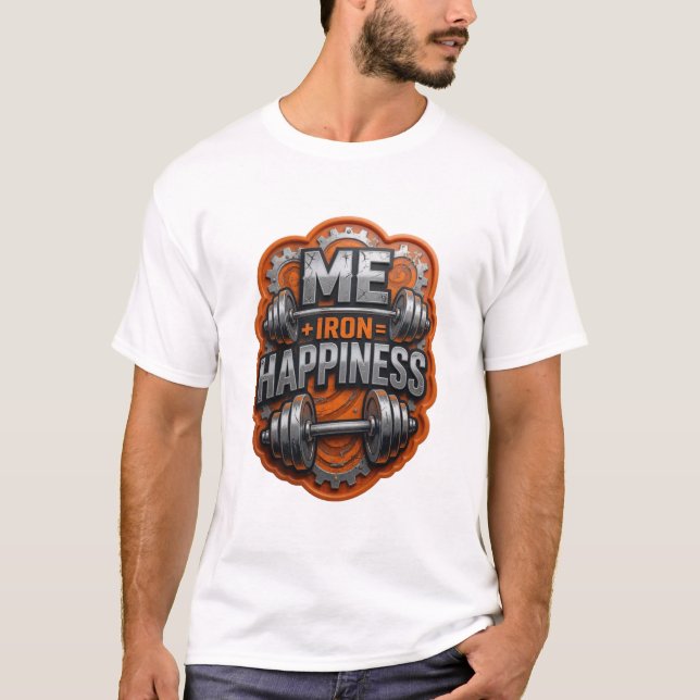Camiseta Personalizada ME IRON FELICIDADE Prata Mo (Frente)