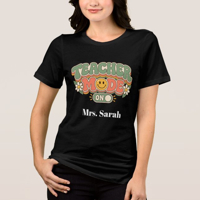 Camiseta Personalizada Modo Professor Retro Ligado (Frente)