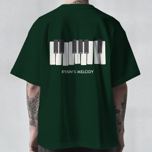 Camiseta Personalizada Nome Teclado Piano Minimali