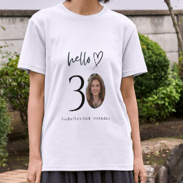 Camiseta Personalizada 'Olá 30' de Aniversário com