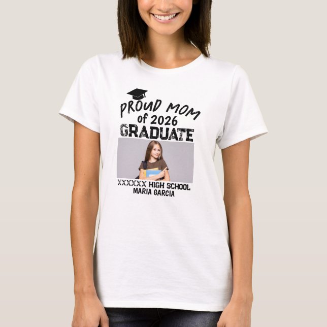 Camiseta Personalizada Orgulhosa Mãe De Graduado (Frente)