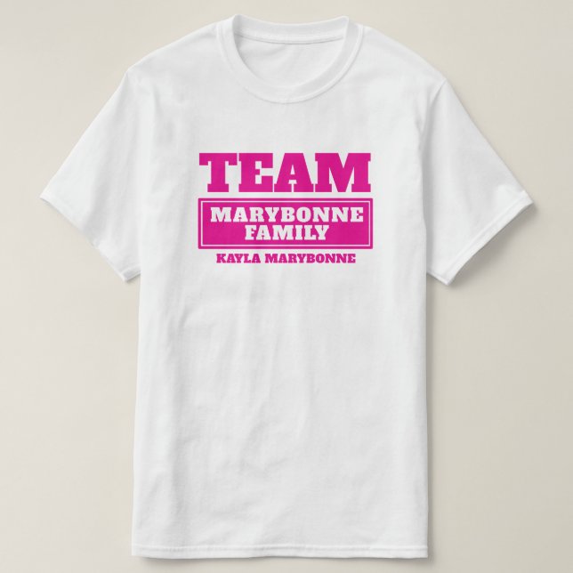 Camiseta personalizada ou de grupo cor-de-rosa-equ (Frente do Design)