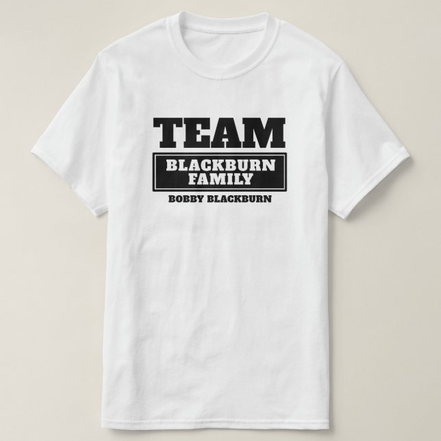 Camiseta personalizada ou de grupo preto em equipe (Frente do Design)