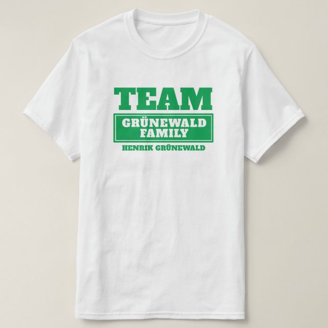Camiseta personalizada ou de grupo verde-equipe (Frente do Design)