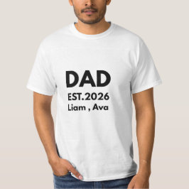 Camiseta Personalizada Pai EST 2026 com Nomes dos