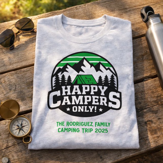 Camiseta Personalizada para Acampamentos Felizes (Criador carregado)