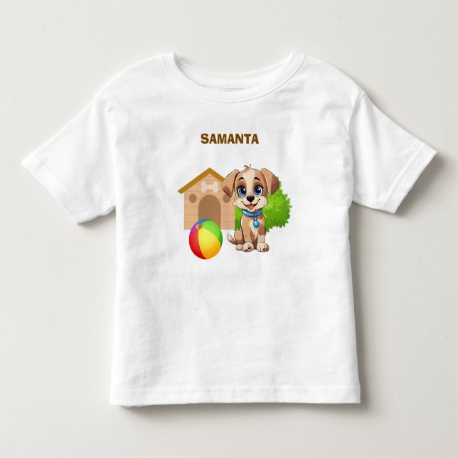 Camiseta Personalizada para Crianças com Cachorrin (Frente)