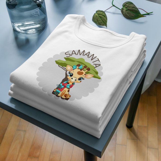 Camiseta Personalizada para Crianças Girafa (Criador carregado)