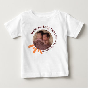Camiseta Personalizada para Gêmeos Recém-Nascidos