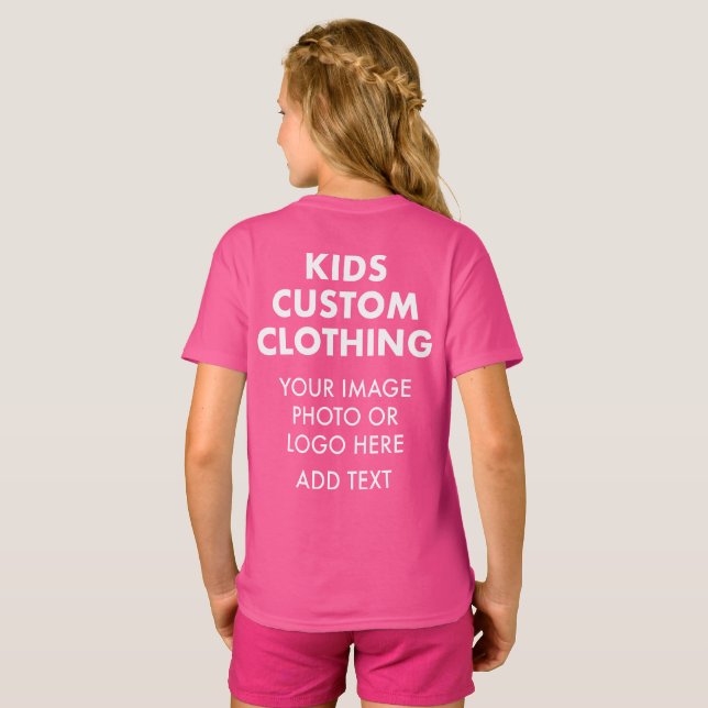 Camiseta personalizada para MENINA - WOW PINK (Parte Traseira Completa)