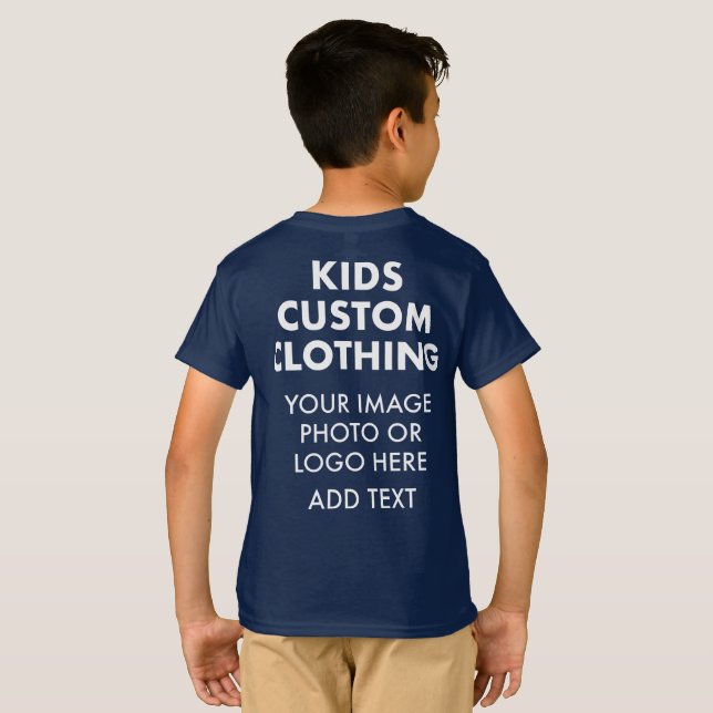Camiseta personalizada para menino - AZUL MARINHO (Parte Traseira Completa)