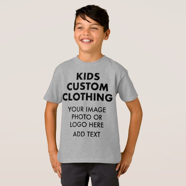Camiseta personalizada para MENINO - CINZA AÇO (Frente Completa)