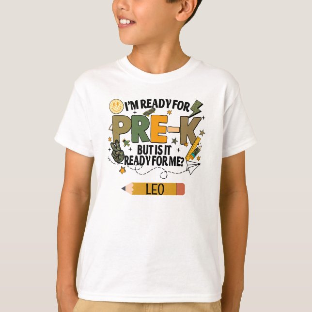 Camiseta Personalizada Pronta para Pré-Escola (Frente)