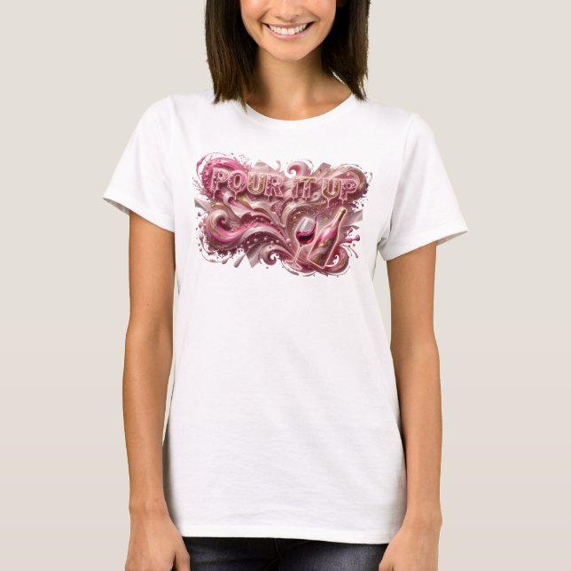 Camiseta Personalizada Snappy Rosa POUR IT UP (Frente)