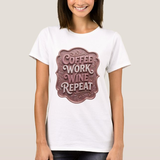 Camiseta Personalizada Striking Pink CAFÉ TRABALHO (Frente)