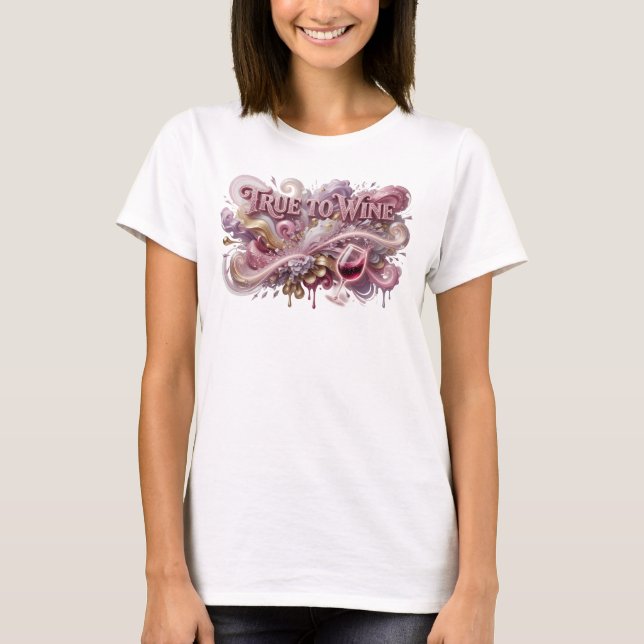 Camiseta Personalizada Striking Pink TRUE TO WINE (Frente)