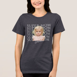 Camiseta Personalizada Super Mãe com Foto e Nome
