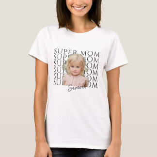 Camiseta Personalizada Super Mãe com Foto e Nome