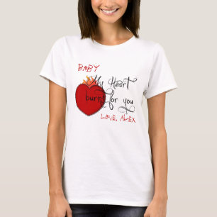 Camiseta personalizada, vermelha-vermelha-preta, f