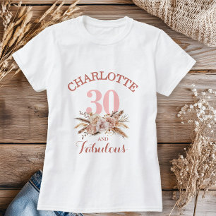 Camiseta Personalizado, 30 e Flor Fabulosa