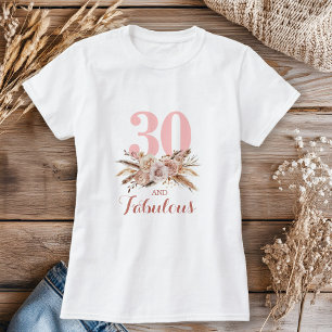 Camiseta Personalizado, 30 e Flor Fabulosa