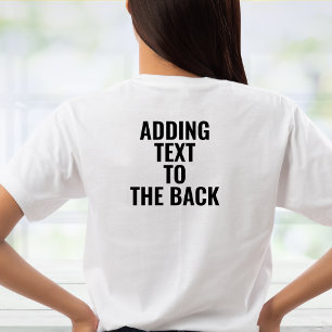 Camiseta Personalizado Adicionando texto à parte traseira P
