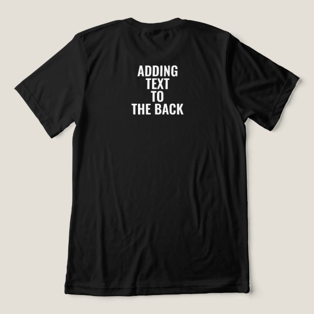 Camiseta Personalizado Adicionando Texto Ao Personalizado D (Verso do Design )