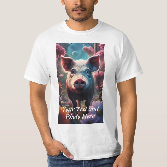Camiseta Personalizado, Adicionar Foto e Texto (Frente)