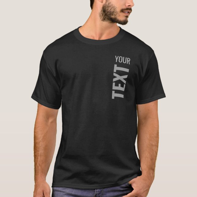 Camiseta Personalizado Adicionar seu texto aqui Modelo Mens (Frente)