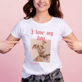 Camiseta Personalizado Adoro A Foto Do Meu Cachorro Vermelh