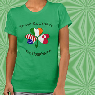 Camiseta Personalizado Alemanha Irlanda EUA Trevo Feminino