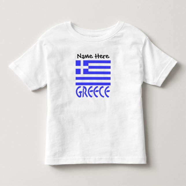 Camiseta Personalizado com a Grécia e a Bandeira Grega  (Frente)