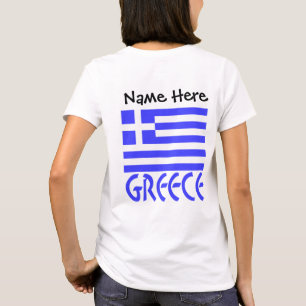 Camiseta Personalizado com a Grécia e a Bandeira Grega 