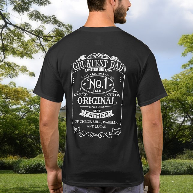 Camiseta Personalizado com Nomes, o maior presente de Pai (Criador carregado)