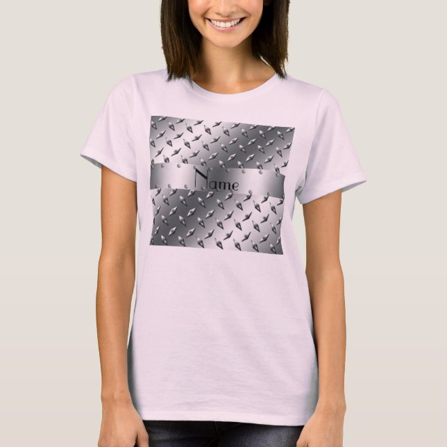 Camiseta Personalizado com o seu nome: diamante plate plate (Frente)