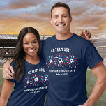 Camiseta Personalizado da Equipe de Futebol do Fireworks Pa<br><div class="desc">Apoie sua equipe com esta t-shirt festiva que inclui bolas de futebol e fogos de artifício vermelhos, brancos e azuis. Adicione facilmente suas três linhas de texto personalizado. Perfeito para vestir a um torneio de futebol - jogo com todos os seus amigos e camisas familiares - também excelente para uma...</div>