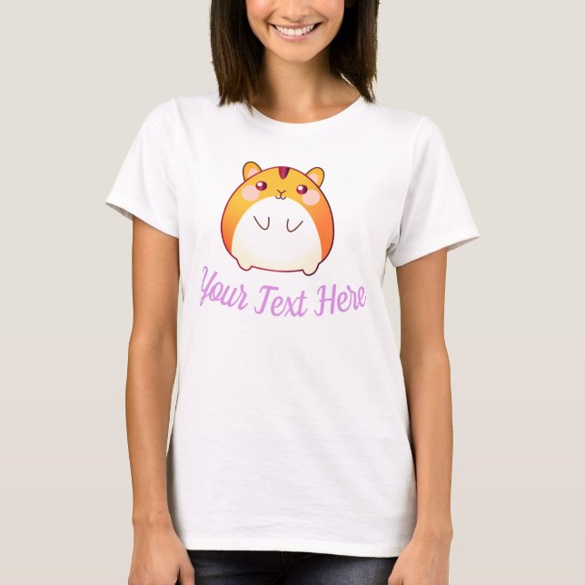Camiseta Personalizado de Hamster Kawaii Cute (Frente)
