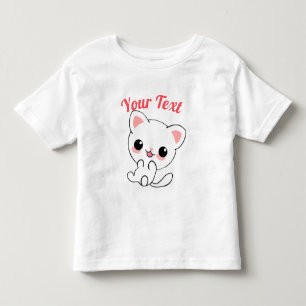 Camiseta Personalizado de Kawaii White Kitten