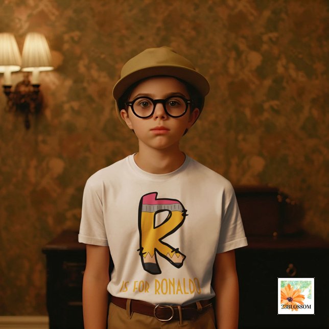 Camiseta Personalizado de volta ao alfabeto escolar R (Criador carregado)