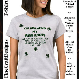 Camiseta Personalizado, DNA irlandês, Ancestrais, Dia de Pa