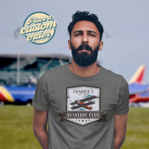 Camiseta Personalizado do Clube Piloto de Avião de Aviação