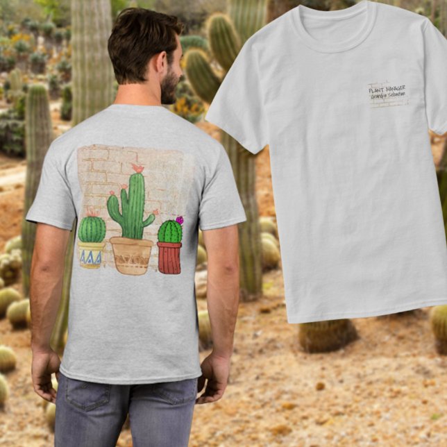 Camiseta Personalizado do Funny Cactus Plant Manager (Criador carregado)