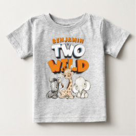 Camiseta Personalizado Dois segundos aniversários Safari Se