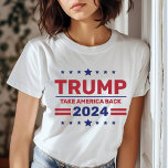 Camiseta Personalizado Donald Trump 2024 Retire a América<br><div class="desc">Mostre o seu apoio com um Donald Trump 2024 Personalizado. Apresentando o ousado slogan "Take America Back" e cores vibrantes e patrióticas, esta camisa é perfeita para demonstrar seu compromisso com a campanha de 2024. Feito de tecido confortável e de alta qualidade, ele foi projetado para um ajustado e durabilidade...</div>