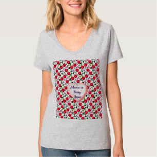 Camiseta Personalizado e customizado Borboleta Cereja Fofa
